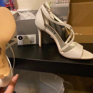 White Glitter Vera Wang Heels